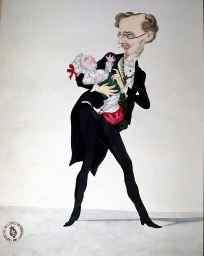Risorgimento: Cartoon Representing the Minister of Finance Bettino Ricasoli by Italian School