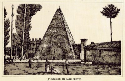 Rome: Pyramid of Cestius by Italian School