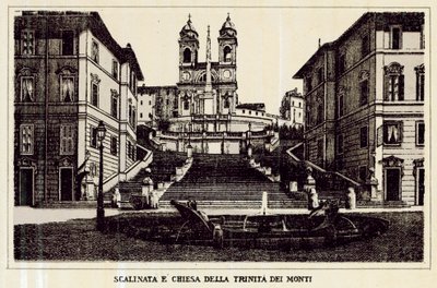Rome: Steps and Church of Trinita dei Monti by Italian School