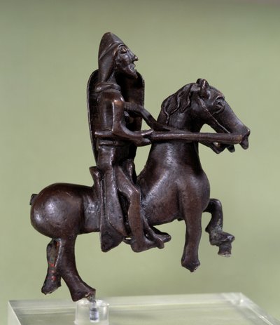 Romanesque Art: Bronze Knight Statuette with Armor by Italian School