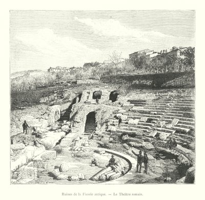 Ruins of Ancient Fiesole, The Roman Theatre (engraving) by Italian School