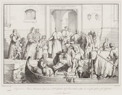 Saint Jerome Miani Called to Govern the Hospital of the Incurables, Welcomes Orphans and the Sick by Italian School