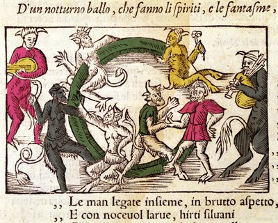 Sabbath Ceremony with Witches. Engraving by Olaus Magnus, 