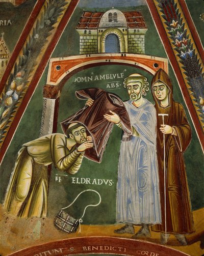 Saint Heldrad returns from Santiago de Compostela, in the Chapel of Sts. Heldrad and Nicholas by Italian School