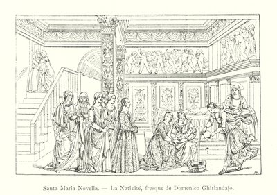 Santa Maria Novella, The Nativity, fresco by Domenico Ghirlandajo by Italian School
