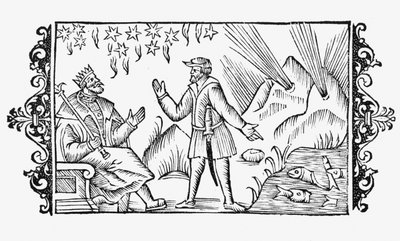 Scene of Divination (illustration from Historia de Gentibus Septentrionalibus by Olaus Magnus, published in Rome, 1555) by Italian School