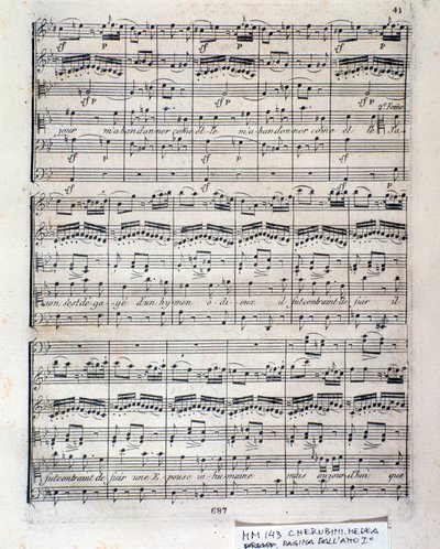 Sheet Music of Medea (Act 1), Opera by Luigi Cherubini by Italian School