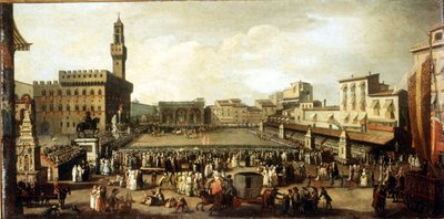 Show on Signoria Square in Florence. by Italian School