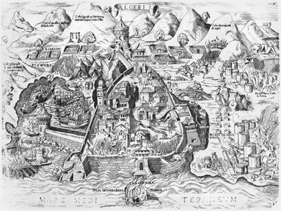 Siege of Algiers by Charles V in 1541 by Italian School