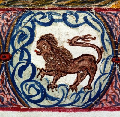 Sign of the lion. Italian horoscope dating from the mid-15th century. by Italian School