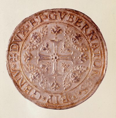 Silver Coin from Republic of Genoa with the Cross (1670) by Italian School