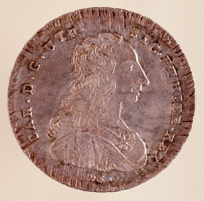 Silver piastra from Naples: reign of Charles III of Spain (1716-1788) and portrait. 1750. Naples, museo archeologico by Italian School