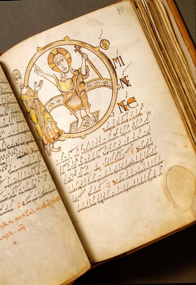 Singing Page with Neumes by Italian School