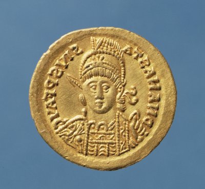 Solidus Minted by Theodoric I, Ostrogothic King of Italy Copying a Solidus of Anastasius Byzantine Emperor by Italian School