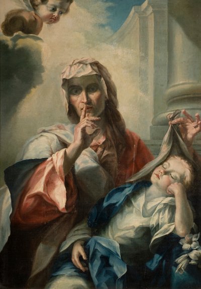 St. Anne and the Young Virgin by Italian School
