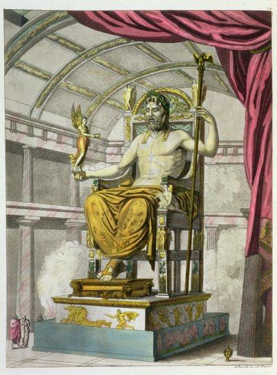 Statue of Jupiter in a Temple, from Costumi dei Romani, engraved by Angelo Biasioli by Italian School