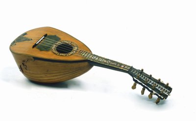 Still life of Neapolitan mandolin invented by Giuseppe Galiotto by Italian School