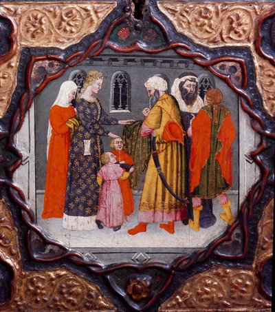 Tenth Day, Ninth News: The Day of Messer Torello and Saladin. Painted Box Illustrating the 