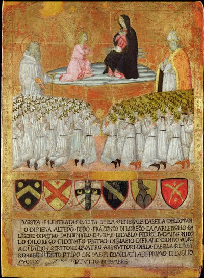 The Annunciation with St. Bernard of Clairvaux and Pope Calixtus III by Italian School