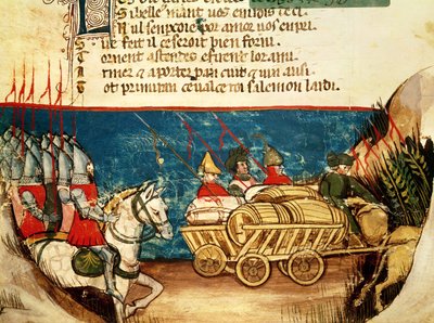 The Army of Charlemagne and the Transportation of Provisions, from a Venetian Codex by Italian School
