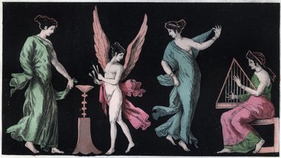 The Bacchae - the Bacchantes - engraving from 