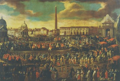 The Entry of an Ambassador to Rome, Piazza del Popolo by Italian School