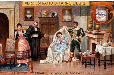 The Exposure of Cherubino, scene from The Marriage of Figaro by Wolfgang Amadeus Mozart by Italian School
