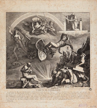 The Fall of Napoleon - Cartoon of the Fall of Italy by Italian School