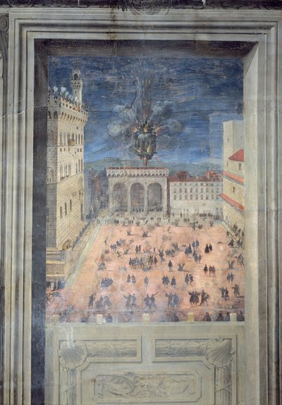 The Fireworks in Piazza della Signoria, c.1560 by Italian School