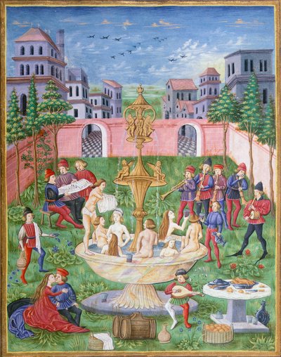 The Fountain of Life: Singers and Musicians in a Garden (miniature from De Sphaera) by Italian School