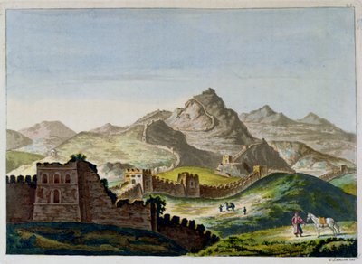 The Great Wall of China, from Le Costume Ancien et Moderne by Jules Ferrario, Engraved by Gaetano Zancon, c.1820 by Italian School
