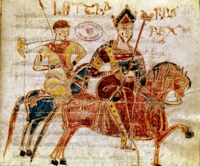 The King of the Francs and then Lotharia I (9th century). Miniature from 