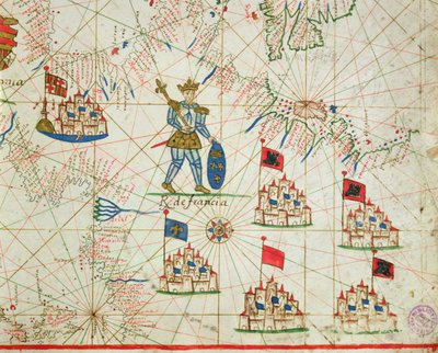 The Kingdom of France, from a Nautical Atlas, 1646 by Italian School