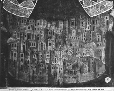 The Madonna della Misericordia, Detail of the City of Florence by Italian School