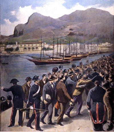The Mafia Returned to Palermo Under the Escort of the Carabinieri After the Amnesty of 1895 by Italian School