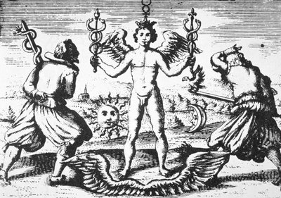 The Mercury of the Philosophers, from Della Tramutatione Metallica by Giovanni Battista Nazari, illustrated in a history of magic published late 19th century by Italian School