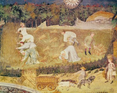 The Month of August, Detail of the Harvest by Italian School