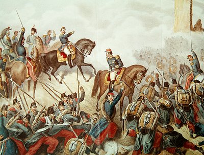 The Piedmontese and the French at the Battle of San Martino in 1859 by Italian School
