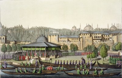 The Presentation of the Admiral to the Sultan, plate 14 from Part III, Volume I of The History of the Nations, engraved by Giacomo Bussi, c.1820 by Italian School