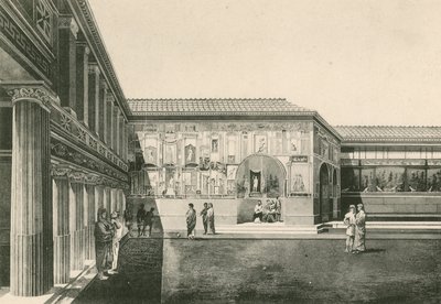 The Stabian Baths - The Courtyard of the Stuccoes as it was by Italian School