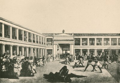 The Stabian Baths - The Wrestling-Place as it was by Italian School