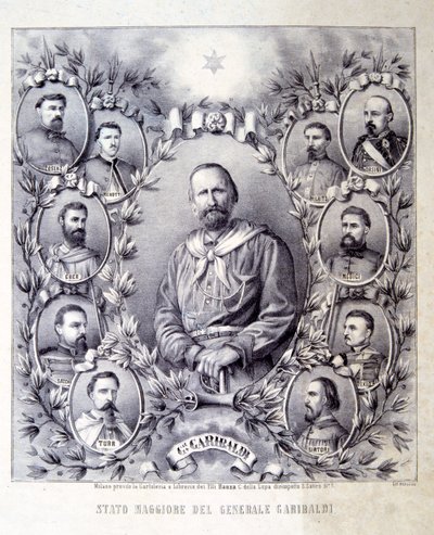 The Staff of General Garibaldi, illustration from The History of Italy by Italian School