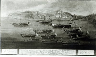 The Venetian Fleet Led by Captain Ivanovich da Dabrota Against Turkish Pirates at Durazzo, 1756 by Italian School