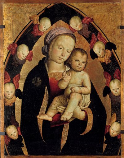The Virgin and Child surrounded by cherubins Altarpiece of the Italian School by Italian School