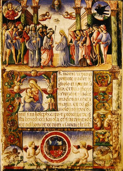 The Betrothal of the Virgin, from a Mariegola of the Lay Guild of St. Joseph and St. Sylvester by Italian School
