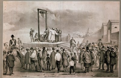 The execution on 13/03/1858 of Felice Orsini and Pieri who carried out the attack of 14 January 1858 against Napoleon III by Italian School