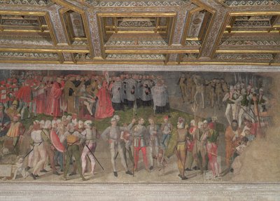 The oath of loyalty to the first captain Luigi Gonzaga in 1328 by Italian School