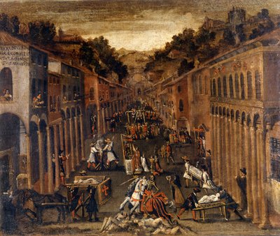 The plague of 1630 in Bologna by Italian School