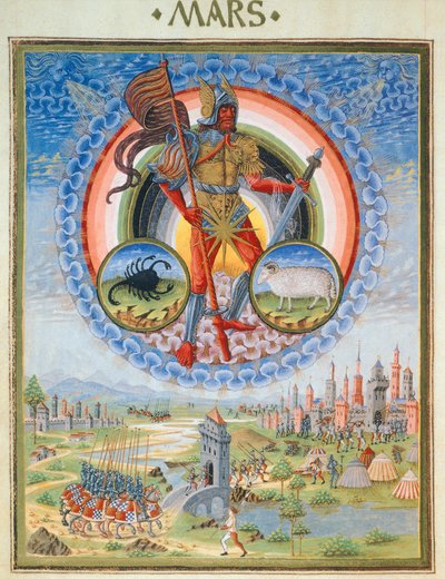 The Planet Mars and a Castle under Siege by Italian School