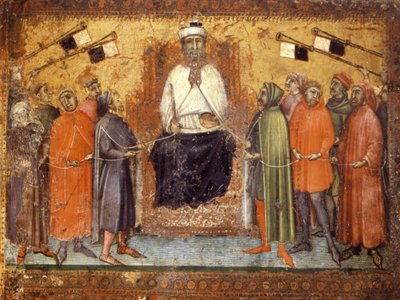 The restored Government keeps citizens in a bridle. Panel on wood from 1385. National Archive, Siena by Italian School